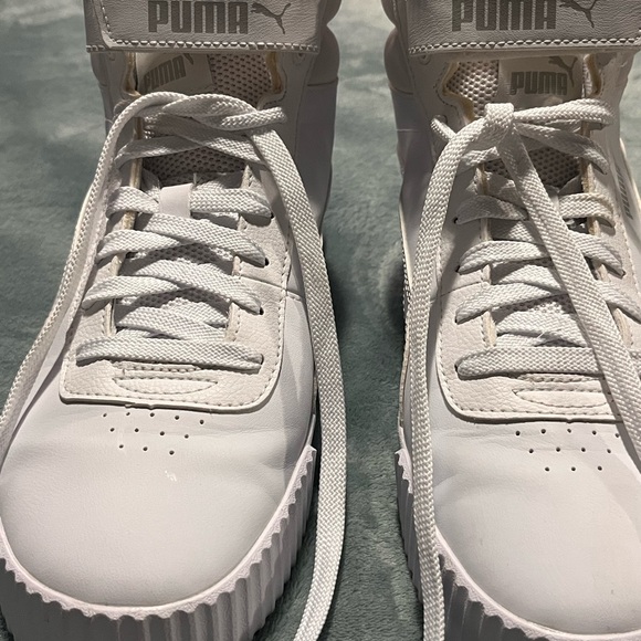Puma Shoes - Puma White Lace-Up High-Tops